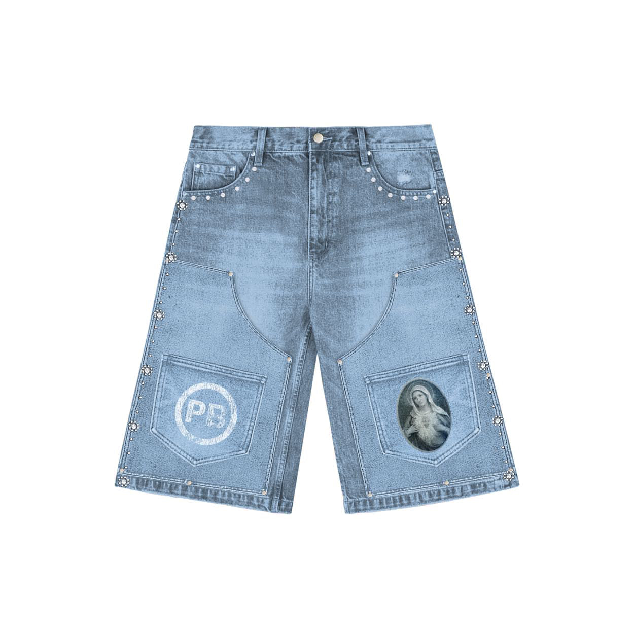 PB STUDDED JEAN SHORTS – Baccend Collective