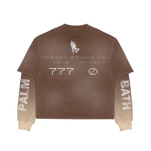 PALME VS. OPPS LONG SLEEVE BROWN T-SHIRT